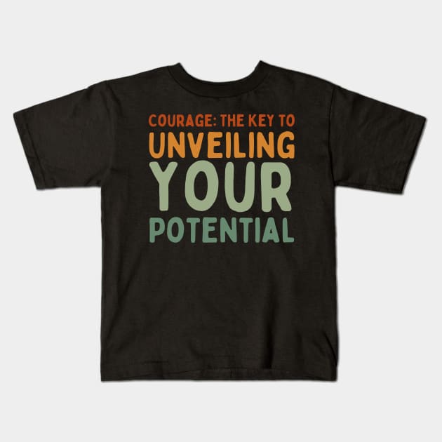 Empowering Life Mantras: Inspiring Words Kids T-Shirt by Hepi Mande